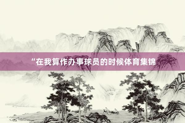“在我算作办事球员的时候体育集锦
