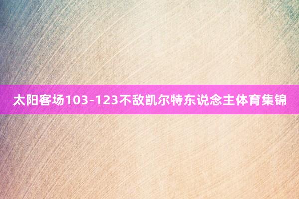 太阳客场103-123不敌凯尔特东说念主体育集锦