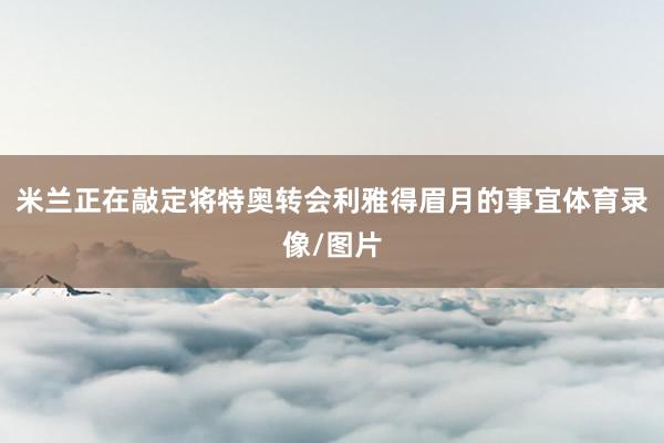 米兰正在敲定将特奥转会利雅得眉月的事宜体育录像/图片