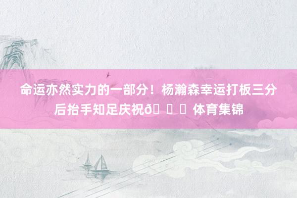 命运亦然实力的一部分！杨瀚森幸运打板三分后抬手知足庆祝😎体育集锦
