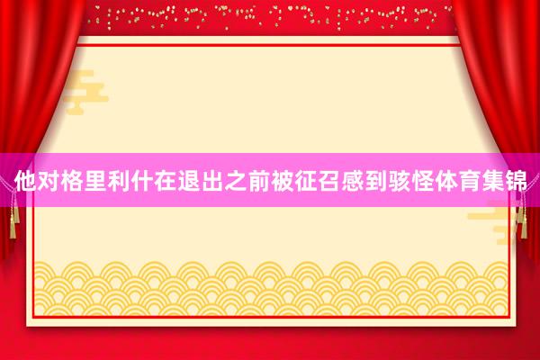 他对格里利什在退出之前被征召感到骇怪体育集锦