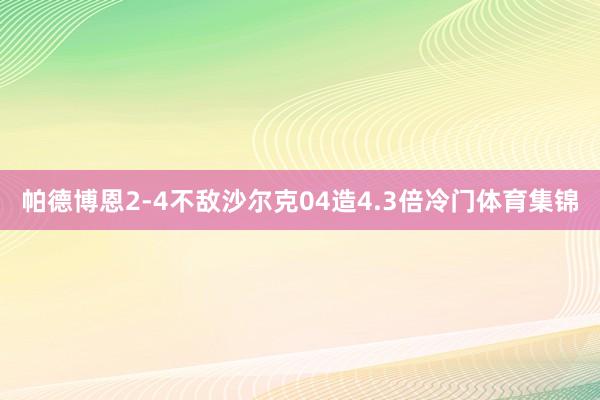 帕德博恩2-4不敌沙尔克04造4.3倍冷门体育集锦