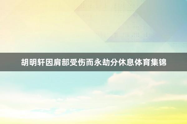 胡明轩因肩部受伤而永劫分休息体育集锦