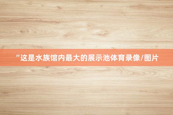 “这是水族馆内最大的展示池体育录像/图片