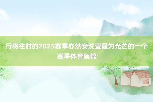 行将往时的2025赛季亦然安洗莹最为光芒的一个赛季体育集锦